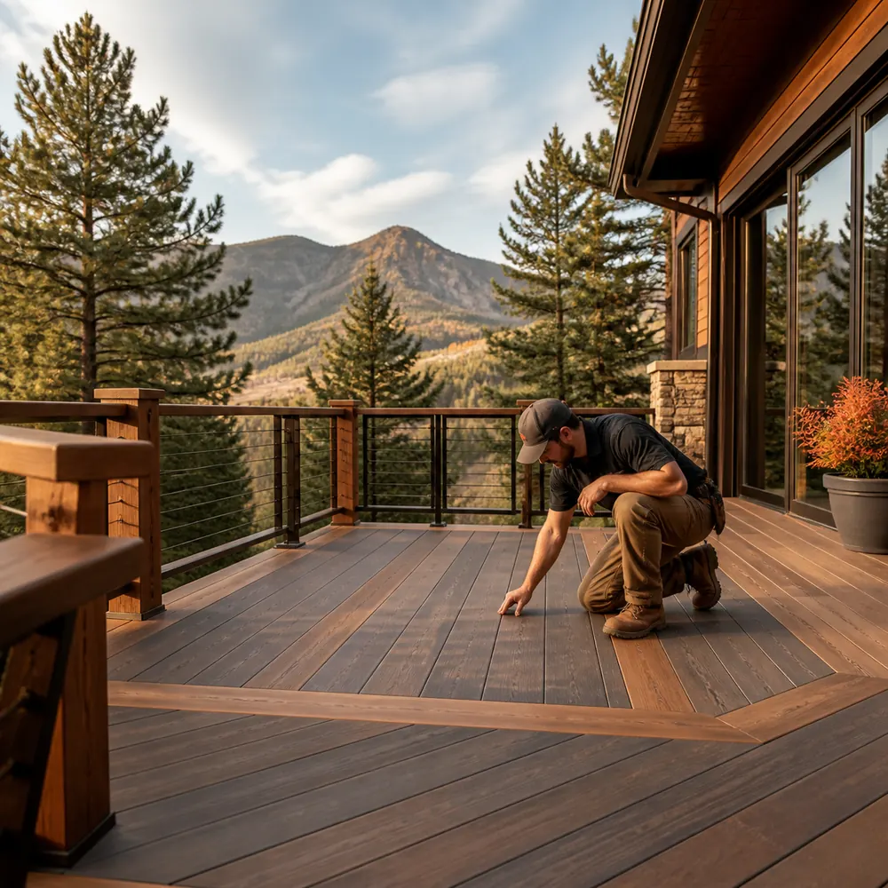 Deck construction at a Colorado home for Northstar Exterior