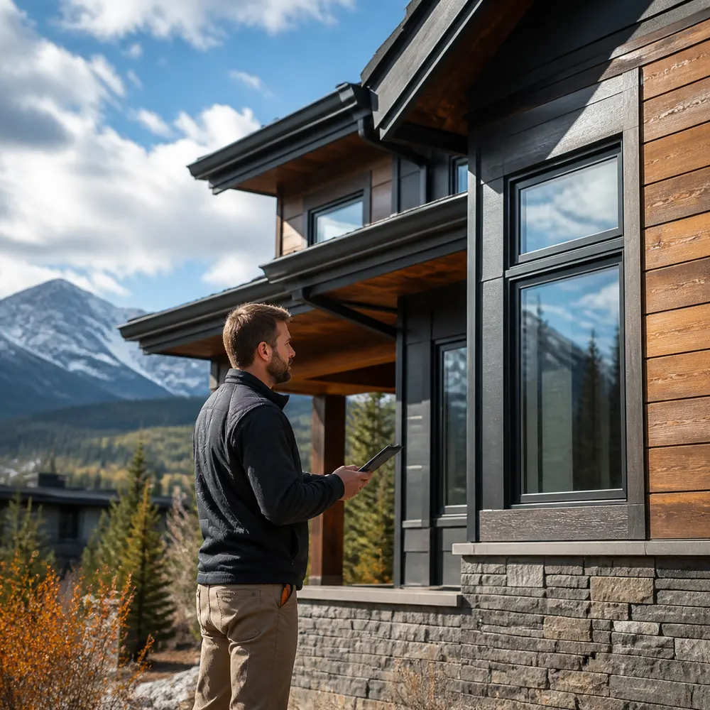 Northstar Exterior contractor inspecting connected exterior details