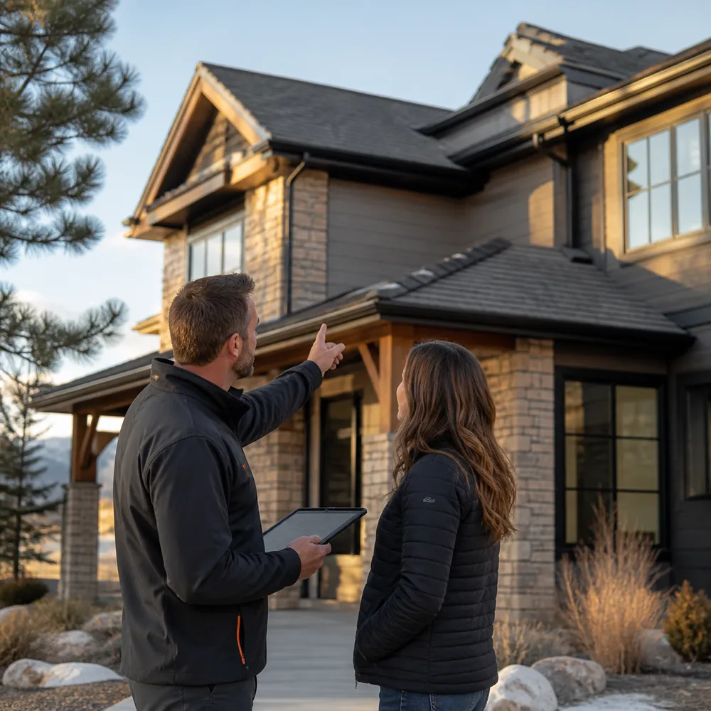 Northstar Exterior discussing a roofing plan with a Fort Collins homeowner