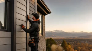 Northstar Exterior siding contractor inspecting a Fort Collins home